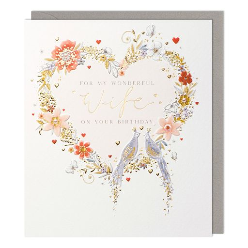 Greeting Card - Paperlink Wife Floral Heart
