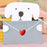 Mini Greeting Card - Envelope with Heart - White Dog
