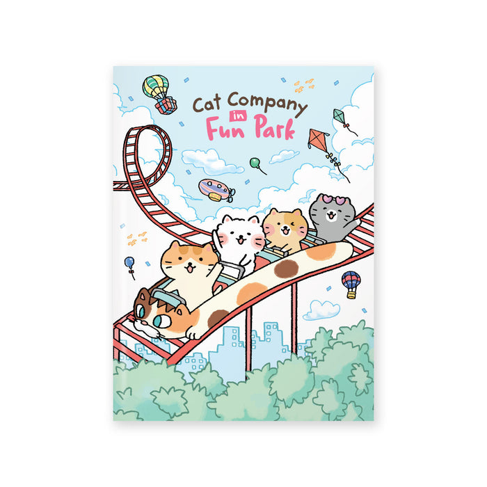 A6 Notebook - Cat Company in Fun Park Blue
