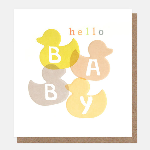Greeting Card - Hello Baby Rubber Ducks