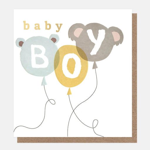 Greeting Card - Baby Boy Animal Balloons
