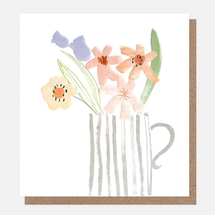 Greeting Card - Blank Painterly Florals Vase