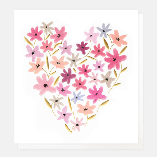 Greeting Card - Blank Multi Floral Heart