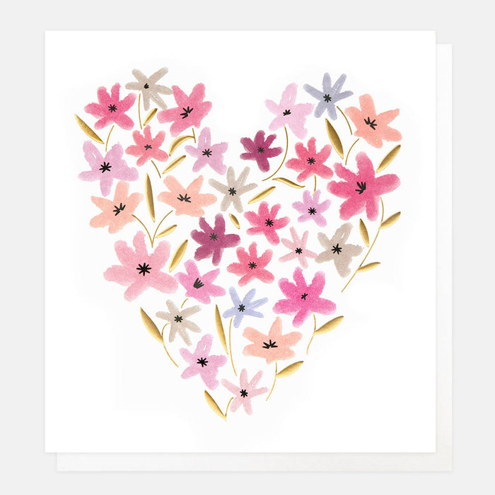 Greeting Card - Blank Multi Floral Heart