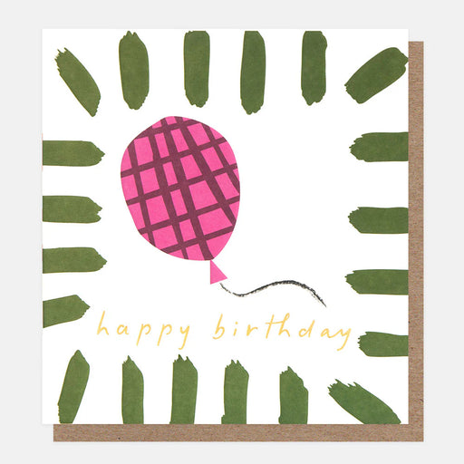 Greeting Card - Border Bday Pink Balloon