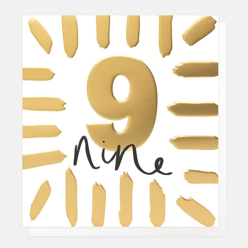 Greeting Card - Born 2 Shine Gold Age 9