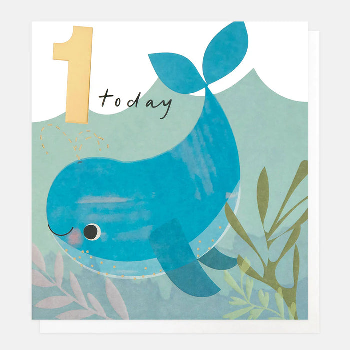 Greeting Card - Bubbles 1 Today Whale