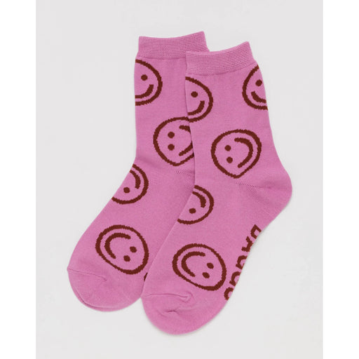 Baggu Crew Sock - Extra Pink Happy