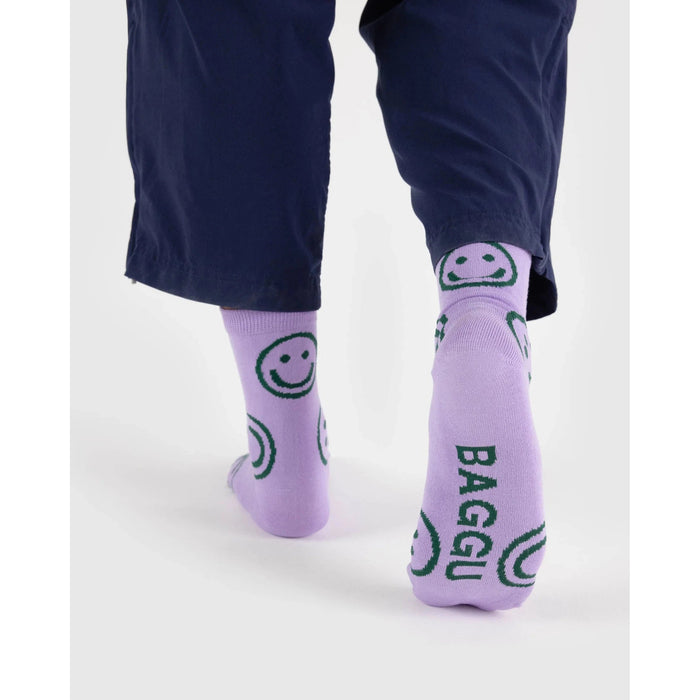 Baggu Crew Sock - Lavender Happy