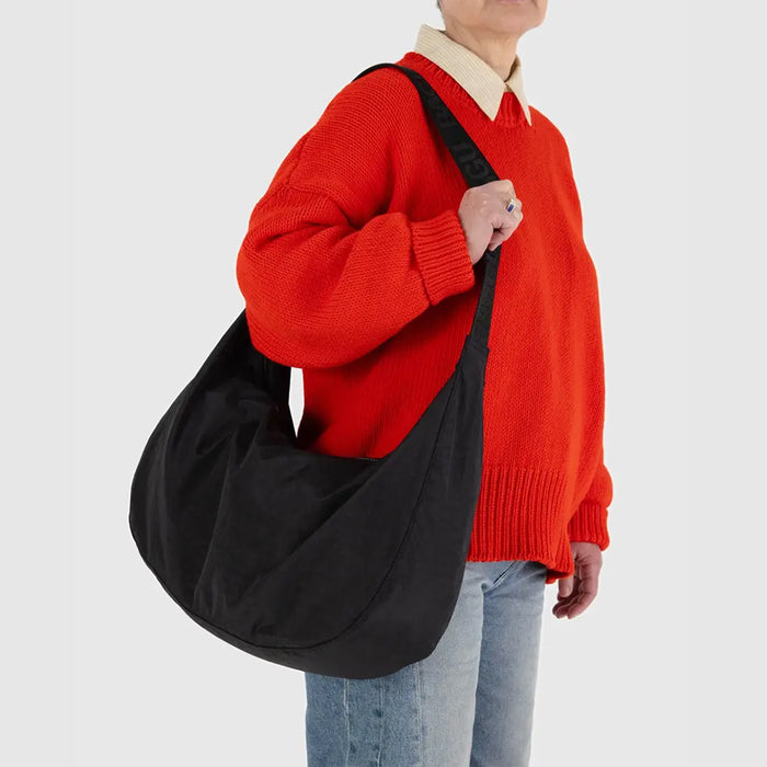 Baggu Large Nylon Crescent Bag - Black - Black