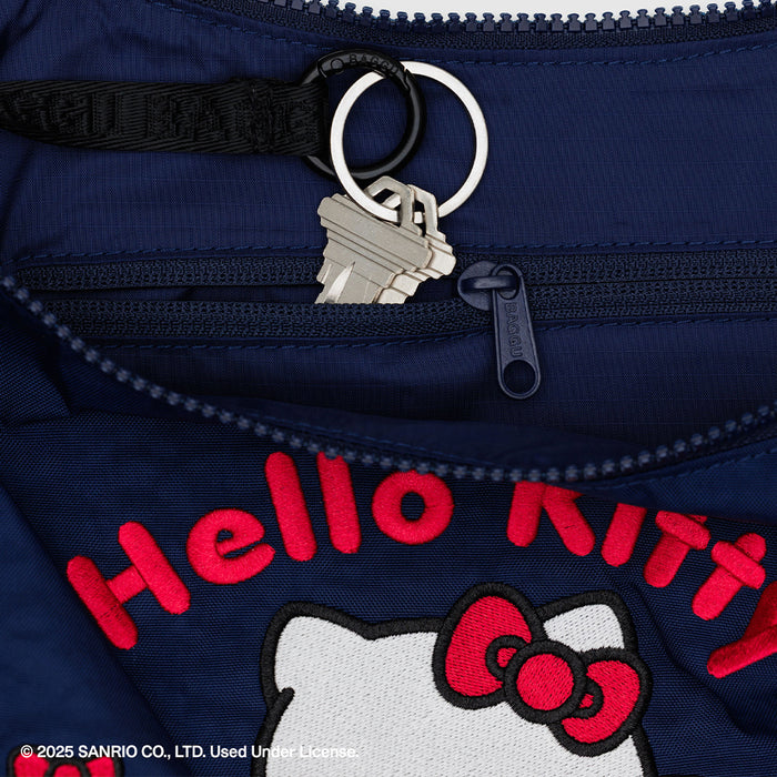 Baggu Medium Nylon Crescent Bag - Embroidered Hello Kitty & Teddy