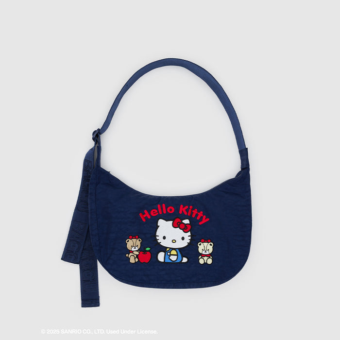 Baggu Medium Nylon Crescent Bag - Embroidered Hello Kitty & Teddy
