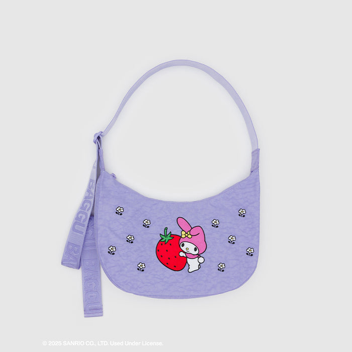 Baggu Medium Nylon Crescent Bag - Embroidered My Melody Strawberry