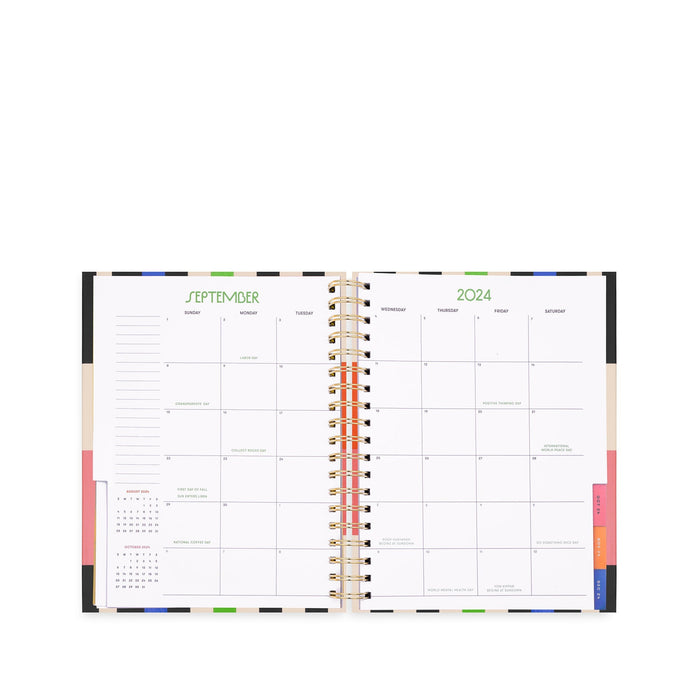 Ban.do Spiral Planner Medium - 17 Month Black Stripes