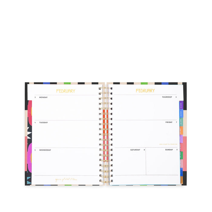 Ban.do Spiral Planner Medium - 17 Month Black Stripes