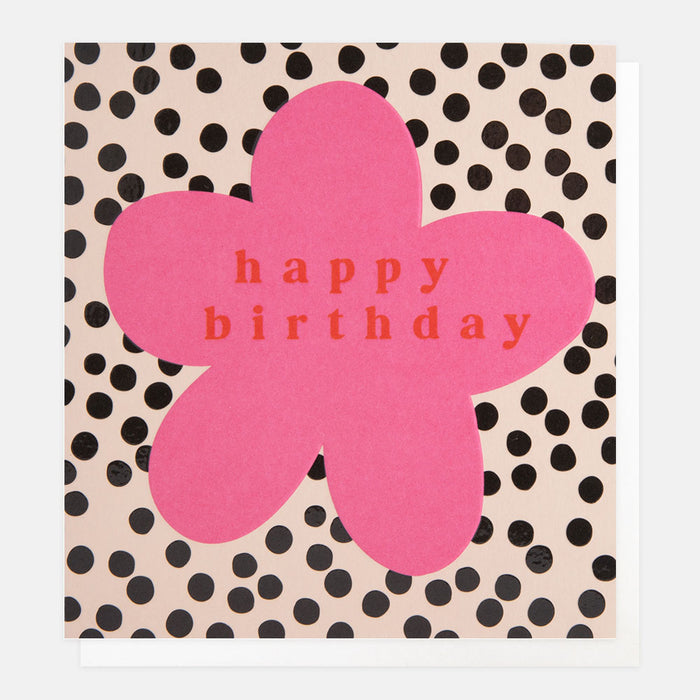 Birthday Card - Lots of Love Birthday Pink Flower