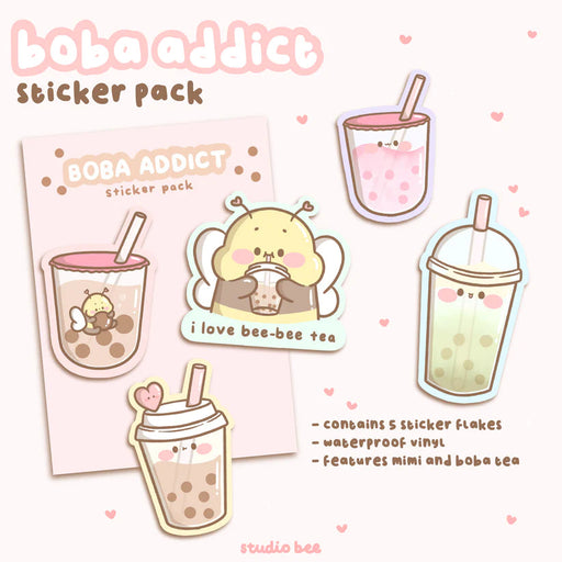 Boba Addict Sticker Pack - 5