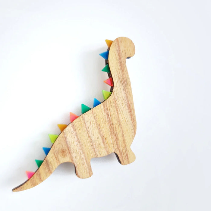 Brachiosaurus Wood Dinosaur Brooch