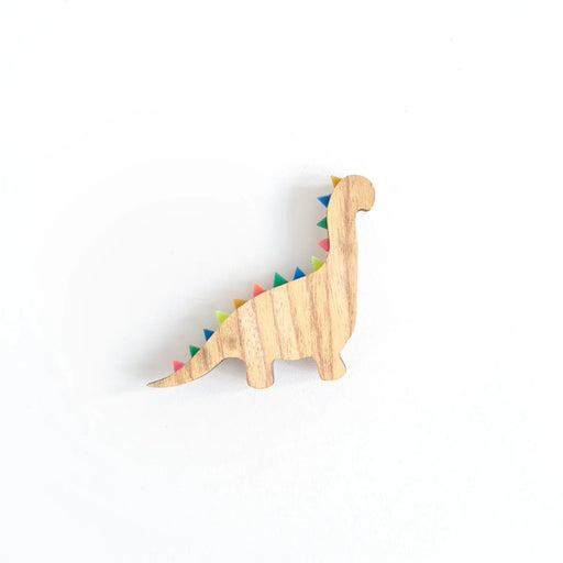 Brachiosaurus Wood Dinosaur Brooch