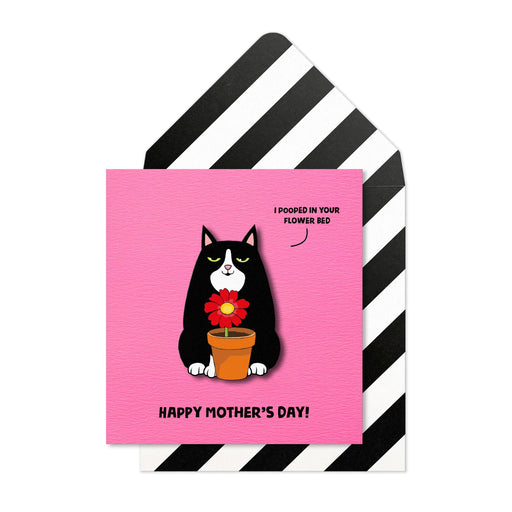 Greeting Card - Mothers Day Plant Pot Cat