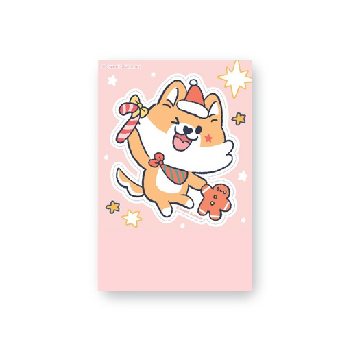 Character Sticker Medium Size - Unishiba Candy Cane