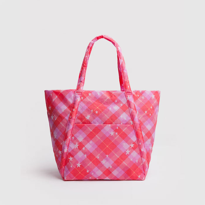 Baggu Cloud Bag - Pink Star Plaid