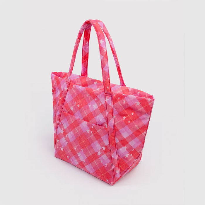 Baggu Cloud Bag - Pink Star Plaid