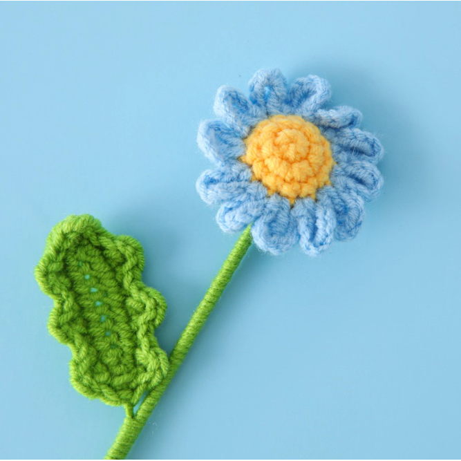 Crochet Flower - Blue Daisy