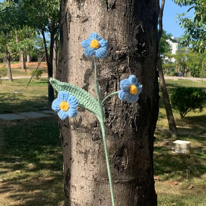 Crochet Flower - Blue Puff Flower