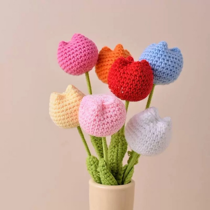 Crochet Flower - Blue Tulip