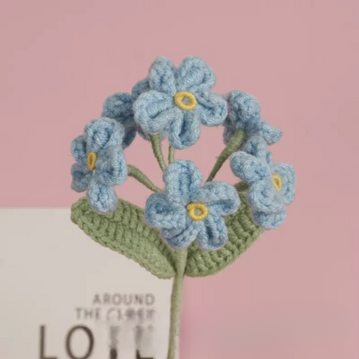 Crochet Flower - Light Blue Forget-Me-Not