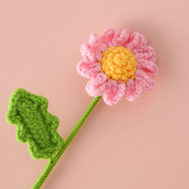 Crochet Flower - Pink Daisy