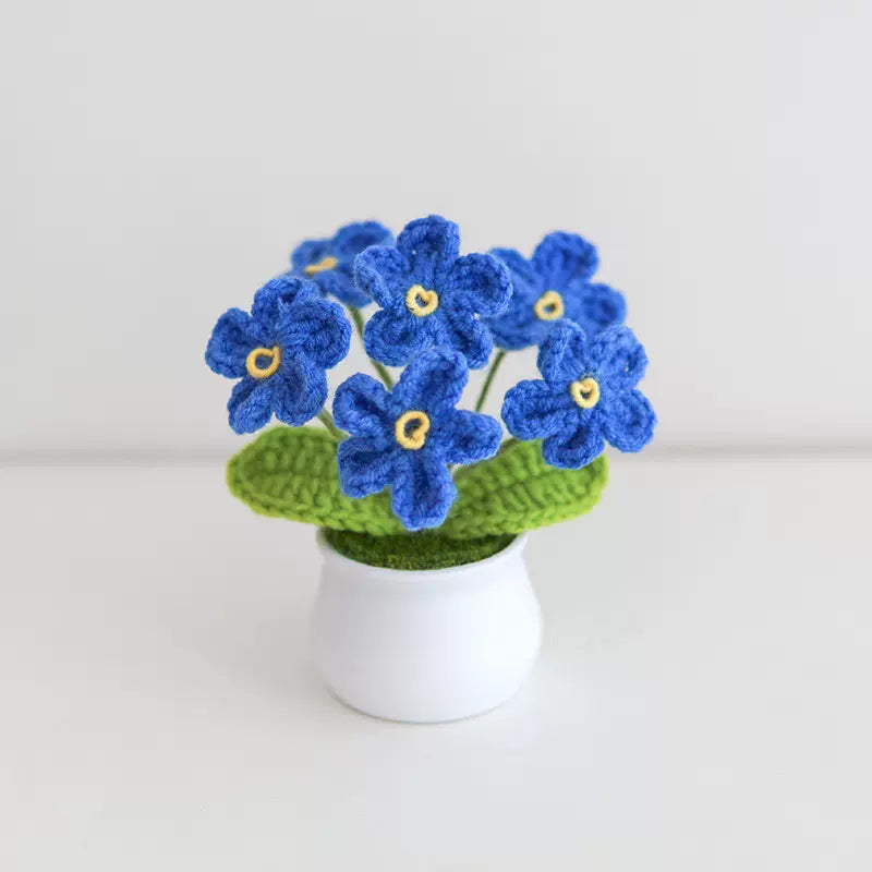 Crochet Flower Potted - Blue Forget-Me-Not — PaperMarket