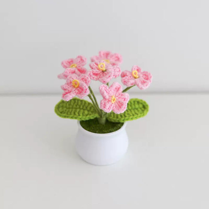 Crochet Flower Potted - Light Pink Forget-Me-Not