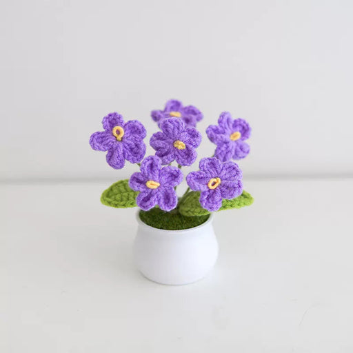 Crochet Flower Potted - Purple Forget-Me-Not