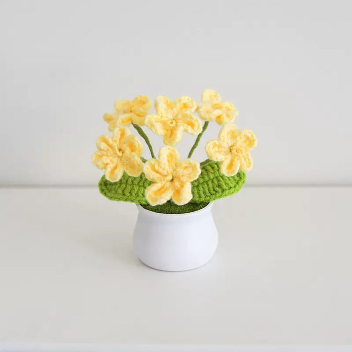 Crochet Flower Potted - Yellow Forget-Me-Not