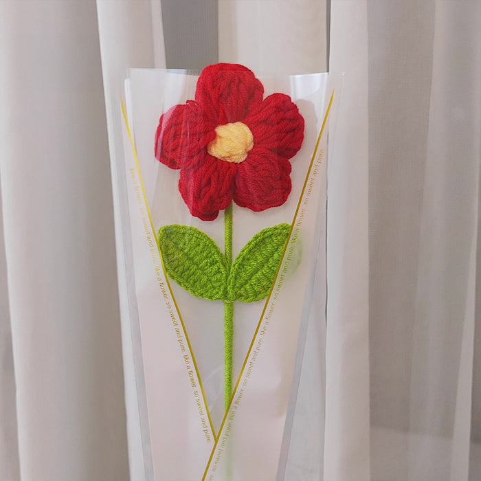 Crochet Flower - Red Puff Flower