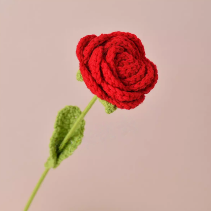 Crochet Flower - Red Rose — PaperMarket