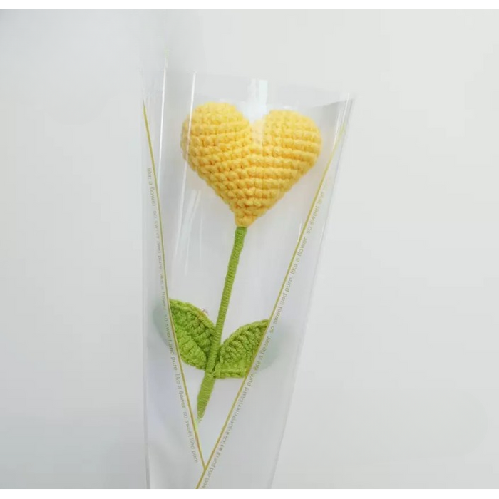 Crochet Flower - Yellow Heart