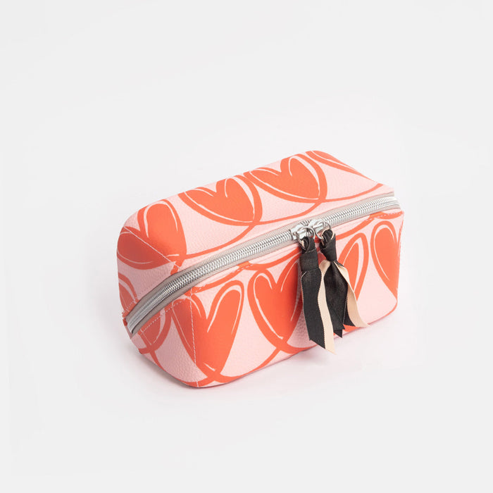 Cosmetic Bag Diagonal Hearts