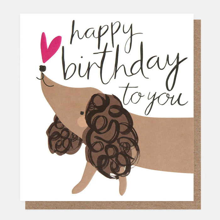 Greeting Card - Doodle Bday Sausage Dog