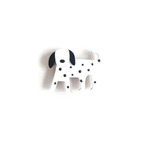 Dalmatian White Dog Brooch