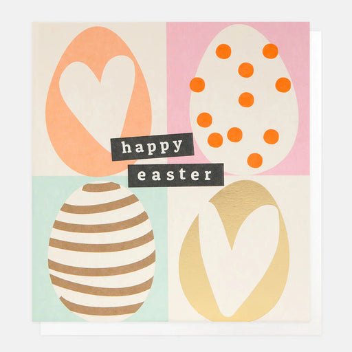 Greeting Card - Happy Easter Egg Grid Pattern