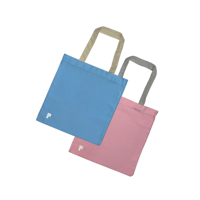 Eco-Tote Bag Small - Light Pink with Grey Handle