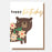 Greeting Card - Folk Friends Birthday Flower Bear