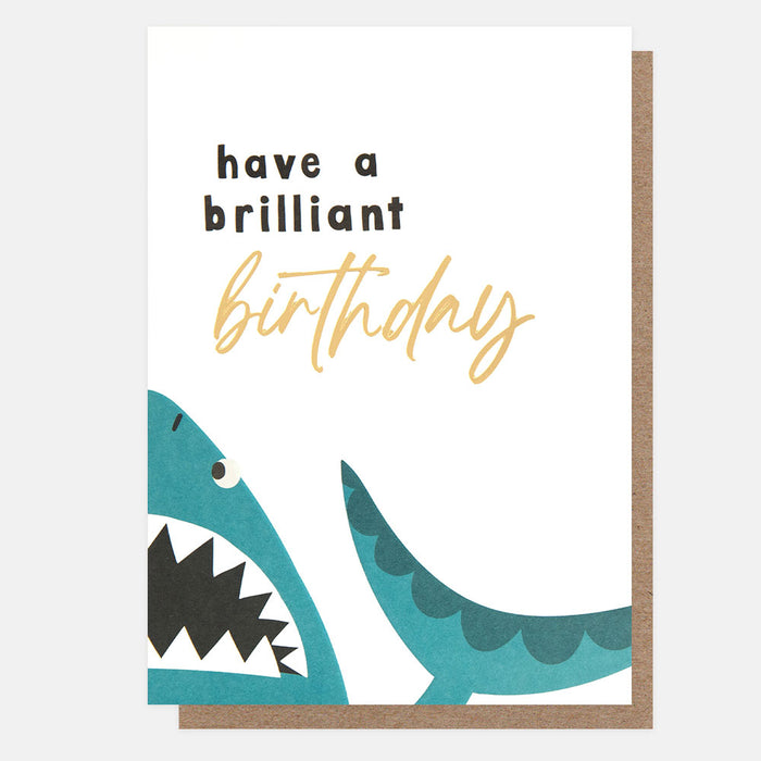 Greeting Card - Folk Friends Birthday Shark