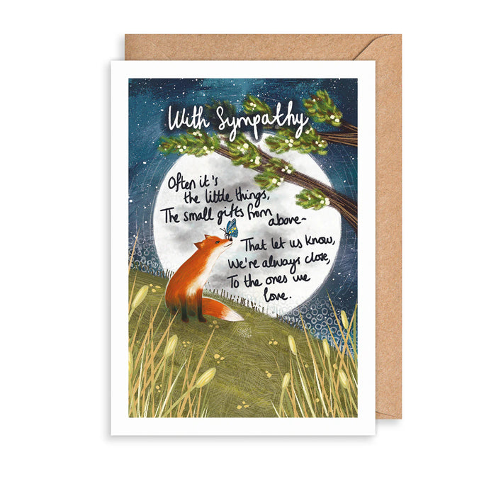 Greeting Card - AF Fox Under The Moon Sympathy