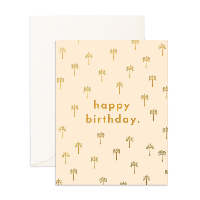 Fox & Fallow Greeting Card - Birthday Golden Palms