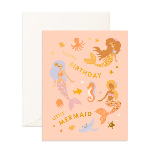 Fox & Fallow Greeting Card - Birthday Little Mermaid