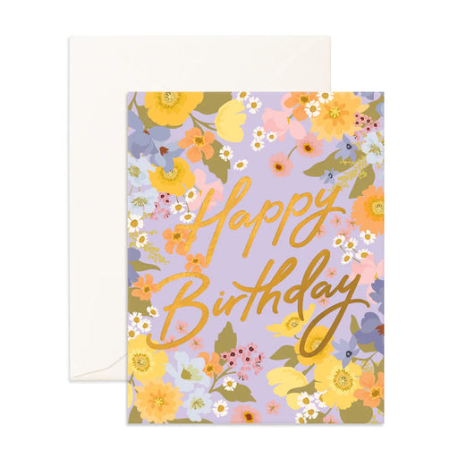 Fox & Fallow Greeting Card - Birthday Spring Florals Lilac